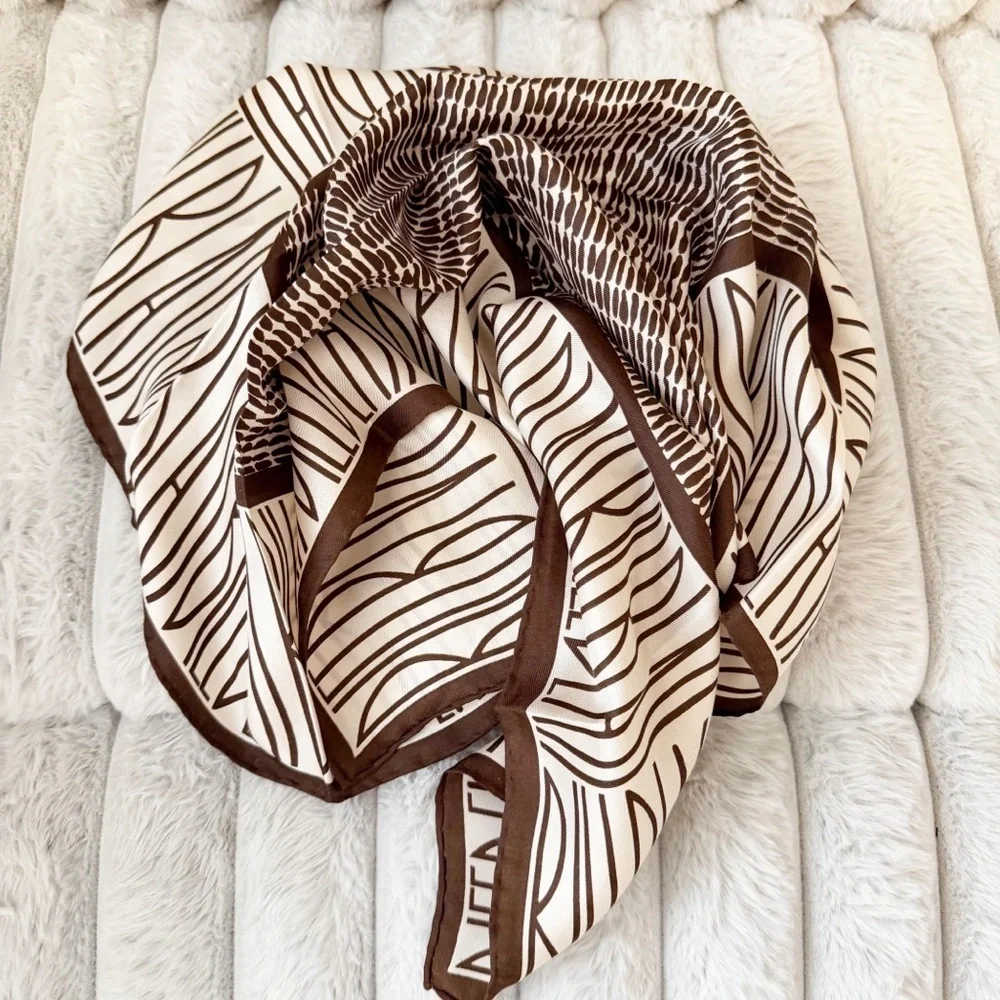 Bill Blass vintage logo 100% silk signature scarf wrap.